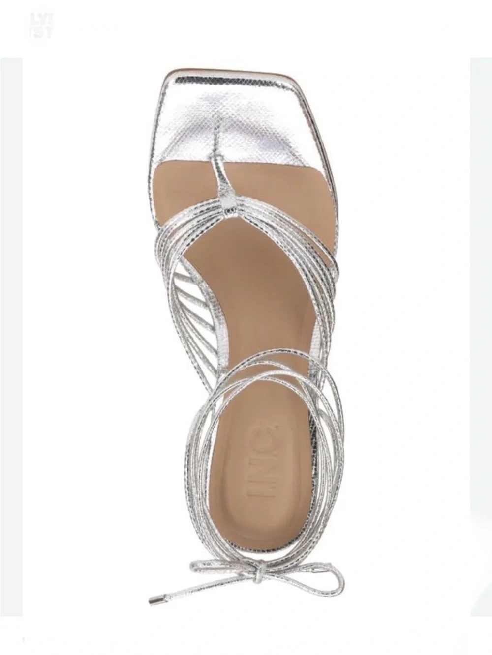 I.N.C. International Concepts Women's Sahla Ankle-Tie Sandals Silver Size 8.5 M